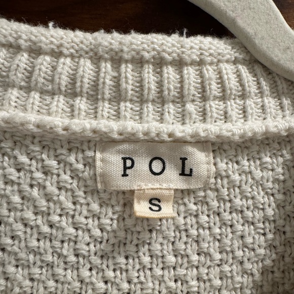 POL Cream Knit Cardigan with Lace Trim - Picture 5 of 8